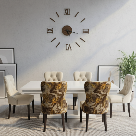 White Dining Table Including Chairs