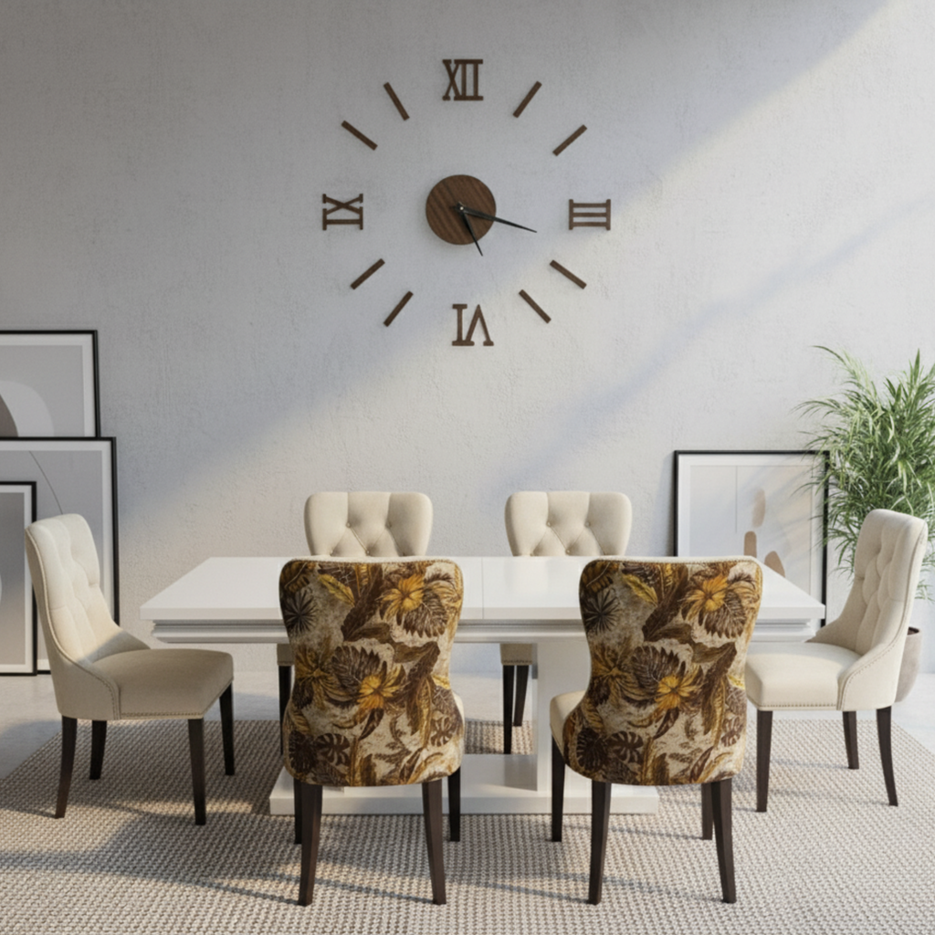 White Dining Table Including Chairs