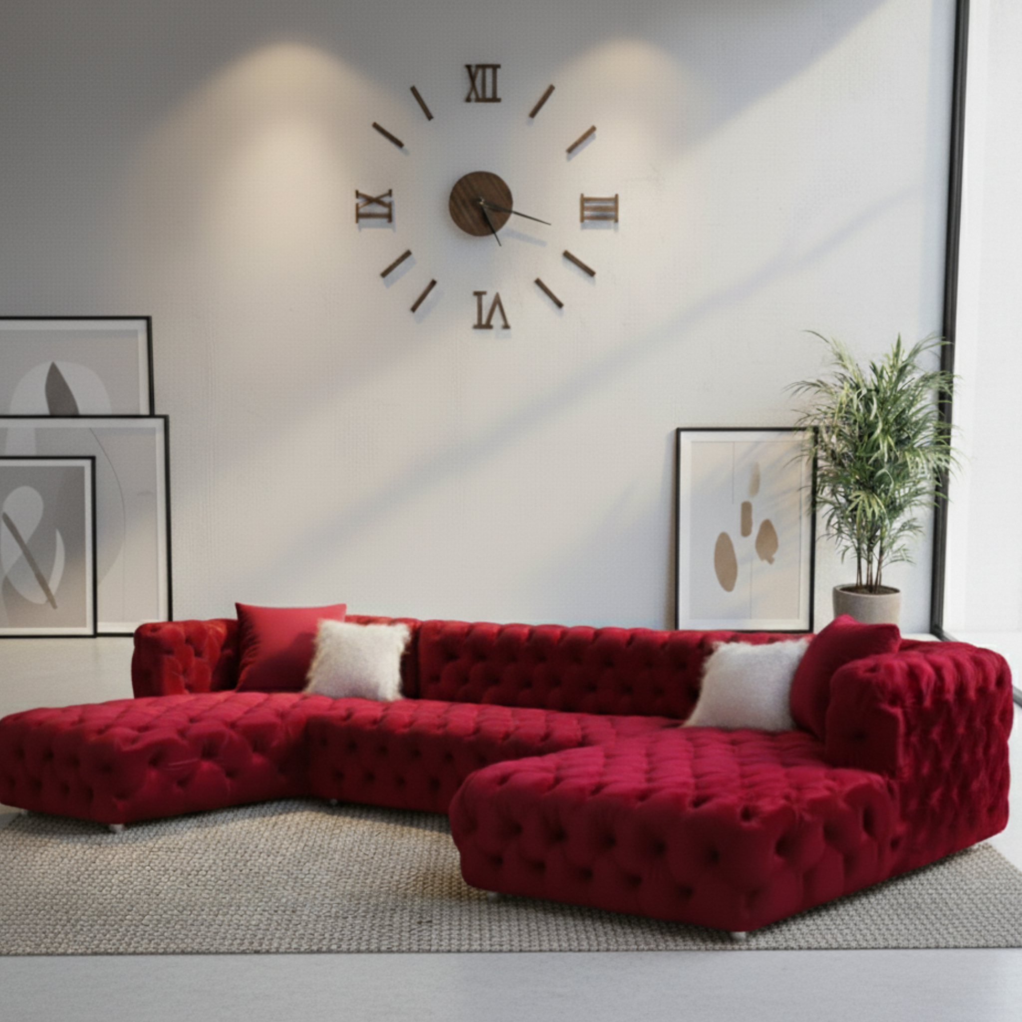 U-shaped Chesterfield sofa