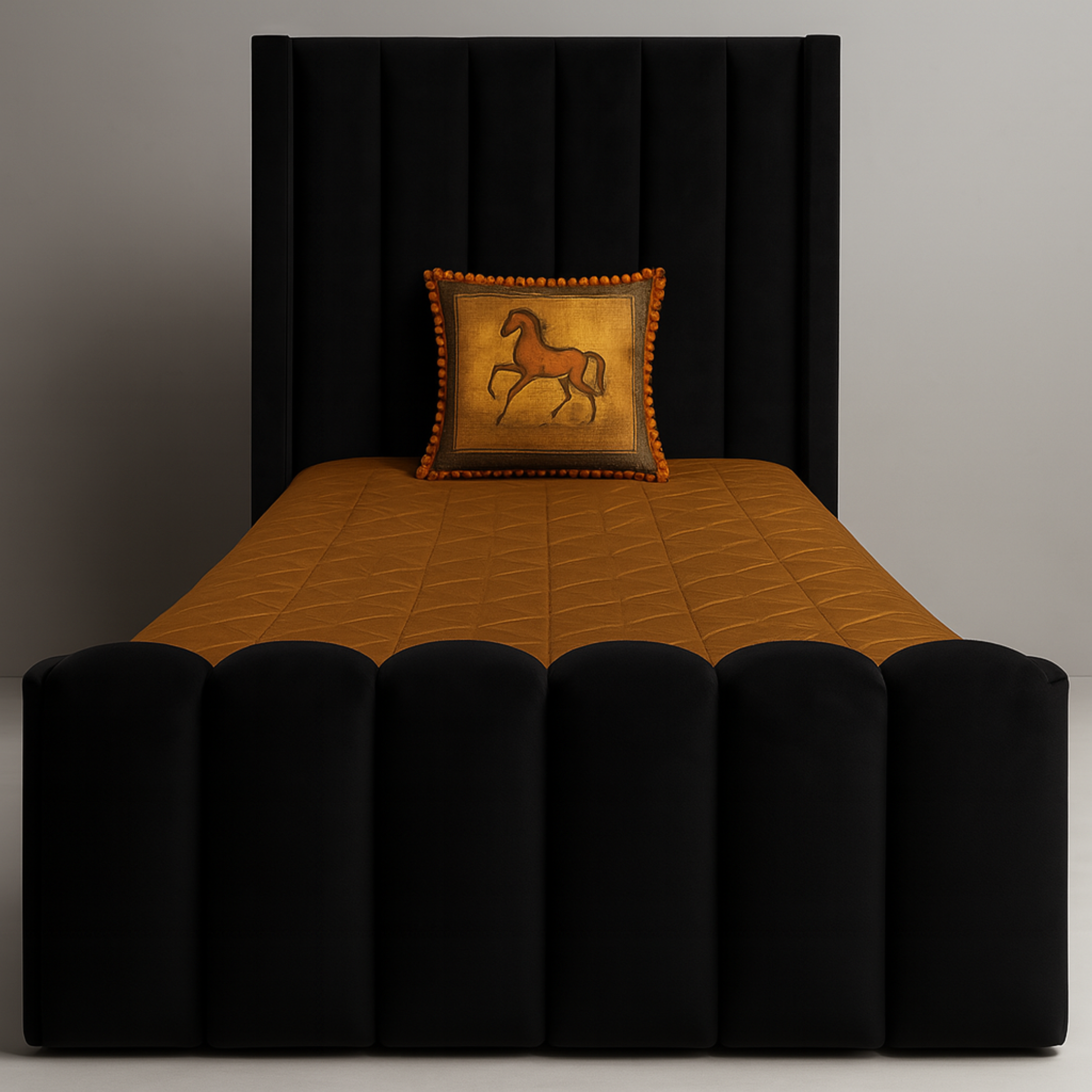 Lion Crest Sleigh Bed