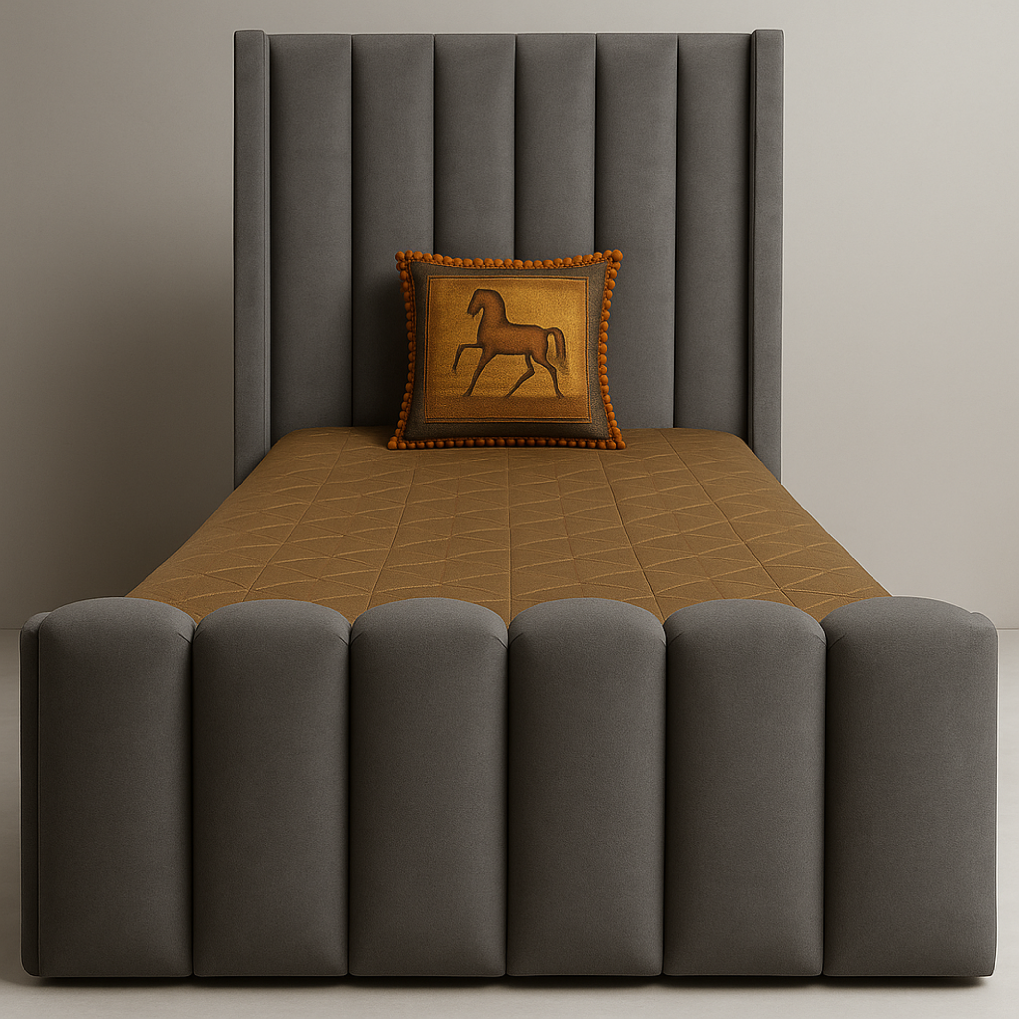 Lion Crest Sleigh Bed