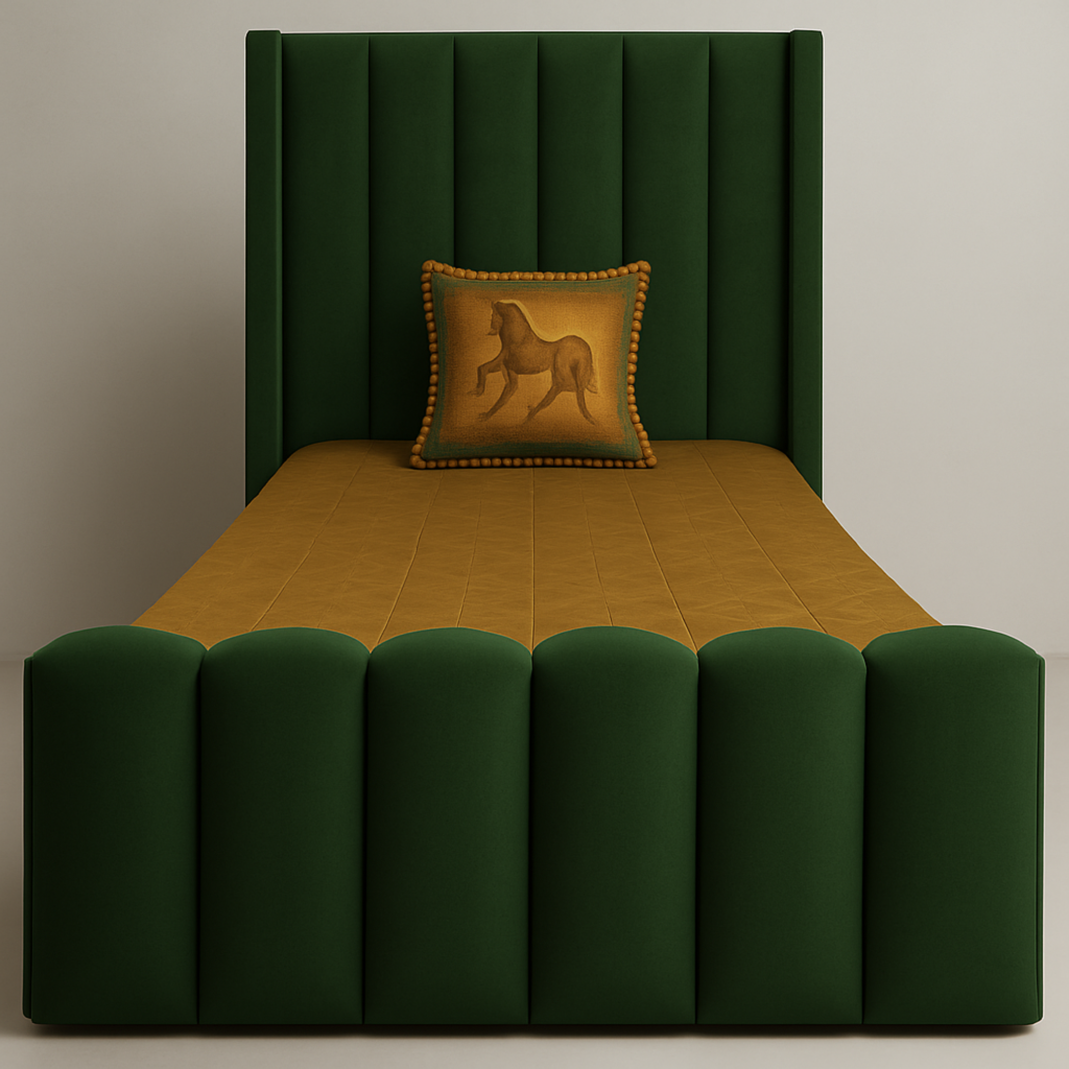Lion Crest Sleigh Bed