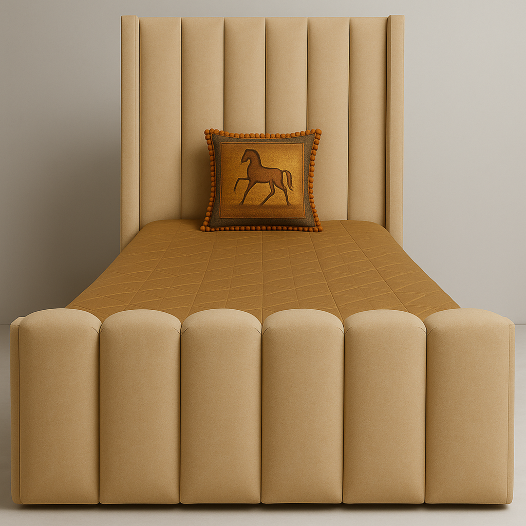 Lion Crest Sleigh Bed