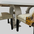 White Dining Table Including Chairs